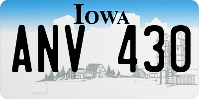 IA license plate ANV430