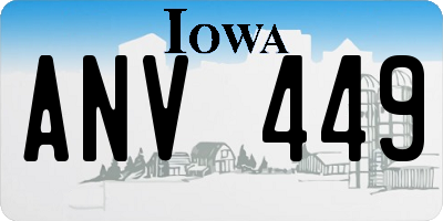 IA license plate ANV449