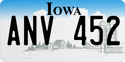 IA license plate ANV452
