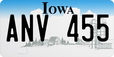IA license plate ANV455