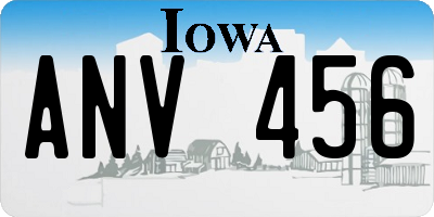 IA license plate ANV456