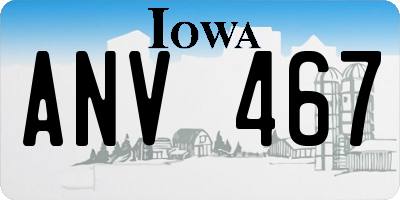 IA license plate ANV467