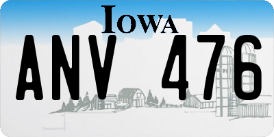 IA license plate ANV476