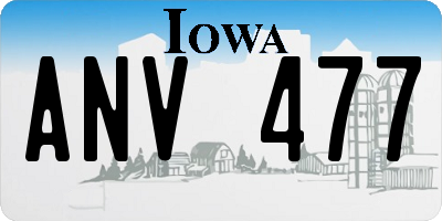 IA license plate ANV477