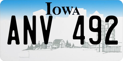 IA license plate ANV492