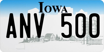 IA license plate ANV500