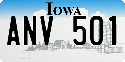 IA license plate ANV501