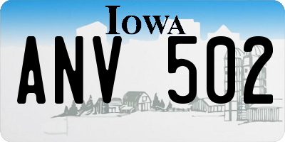 IA license plate ANV502