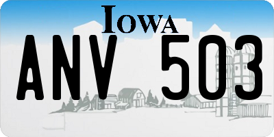 IA license plate ANV503