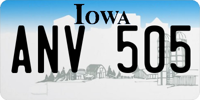 IA license plate ANV505
