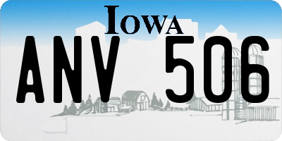 IA license plate ANV506