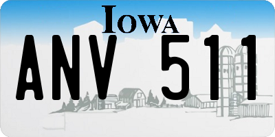 IA license plate ANV511