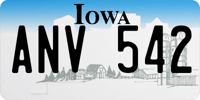 IA license plate ANV542