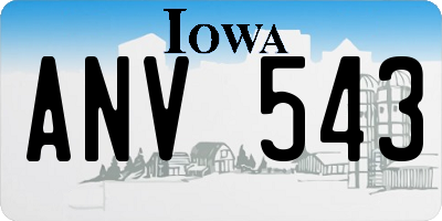 IA license plate ANV543