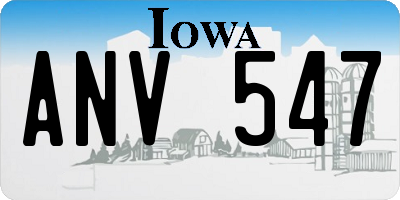 IA license plate ANV547