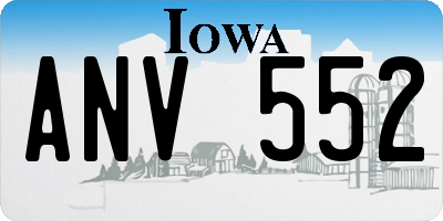 IA license plate ANV552