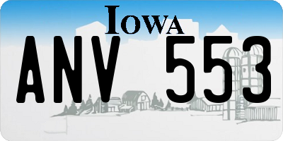 IA license plate ANV553