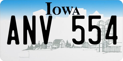 IA license plate ANV554