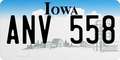 IA license plate ANV558