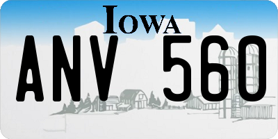 IA license plate ANV560