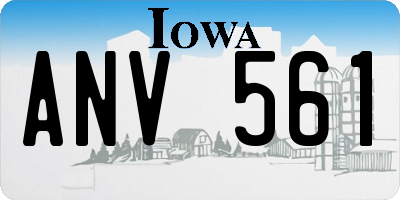 IA license plate ANV561