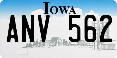 IA license plate ANV562