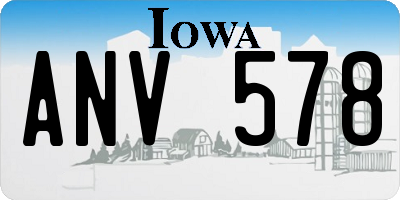 IA license plate ANV578