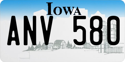 IA license plate ANV580