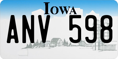 IA license plate ANV598