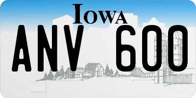 IA license plate ANV600