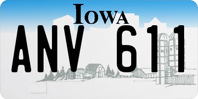 IA license plate ANV611