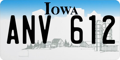 IA license plate ANV612