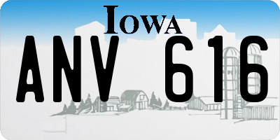 IA license plate ANV616