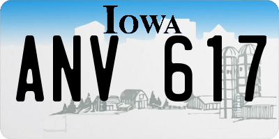 IA license plate ANV617