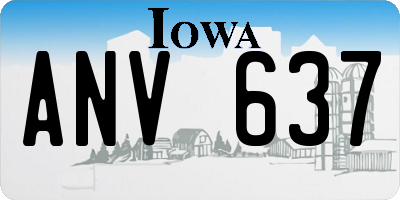 IA license plate ANV637