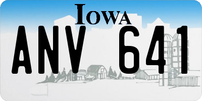 IA license plate ANV641