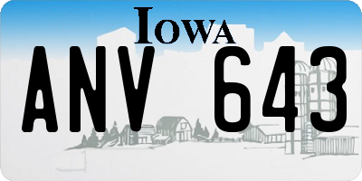 IA license plate ANV643