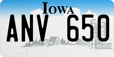 IA license plate ANV650