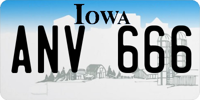 IA license plate ANV666