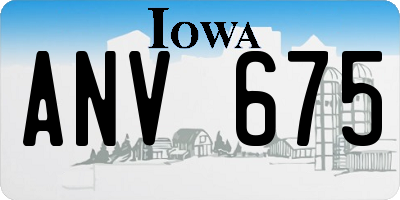 IA license plate ANV675