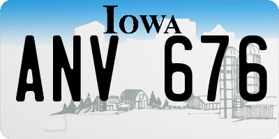 IA license plate ANV676