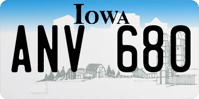 IA license plate ANV680