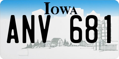 IA license plate ANV681
