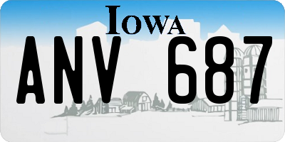 IA license plate ANV687
