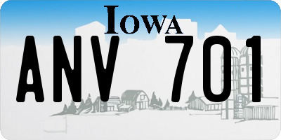 IA license plate ANV701