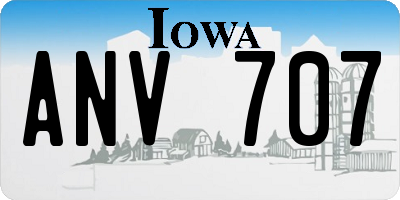 IA license plate ANV707