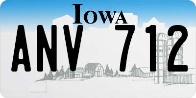 IA license plate ANV712