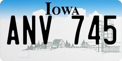 IA license plate ANV745