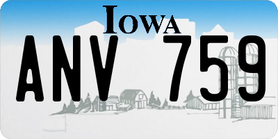 IA license plate ANV759