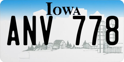 IA license plate ANV778